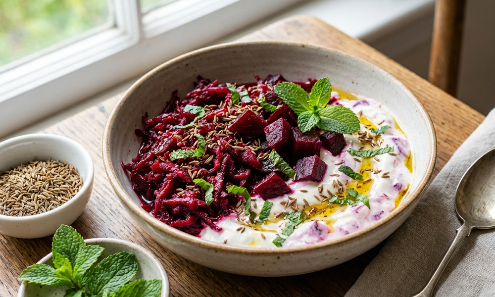 Rote-Bete-Raita mit Kreuzkümmel & Minze