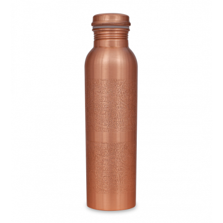 Govinda - copper drinking bottle engraved matt - 950ml | Miraherba