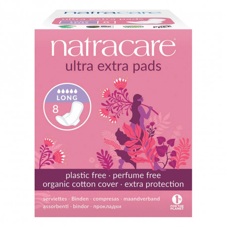 Natracare Ultra Extra Sanitary Pads-Long - 8-Piece