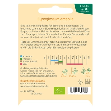 Bingenheimer - semilla Chin. no me olvides | huerta organica miraherba