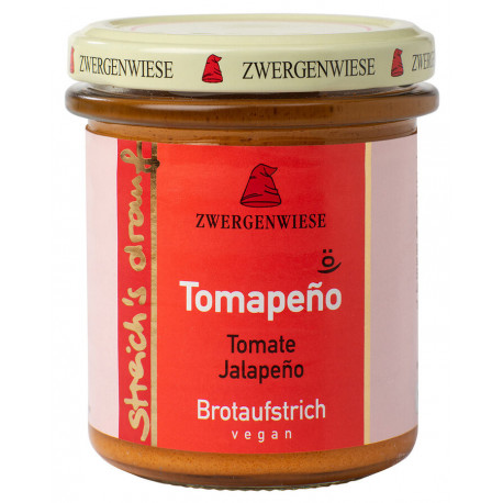 Zwergenwiese -  streich's drauf Tomapeño - 160g | Miraherba Bio Brot