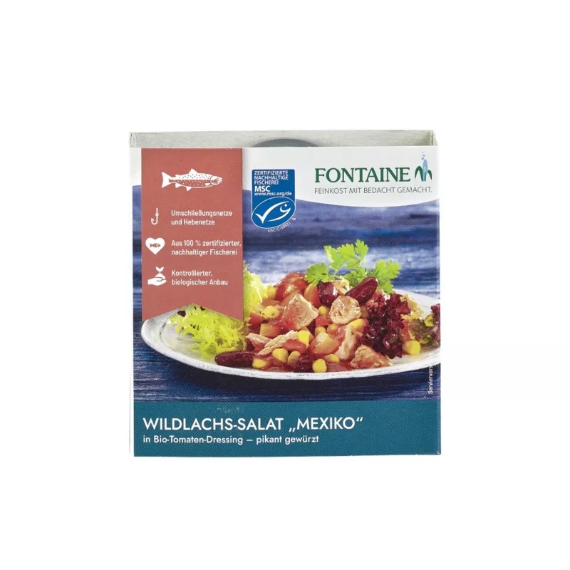 Fontaine -  Wildlachs-Salat Mexiko in Bio-Tomatendressing | Miraherba