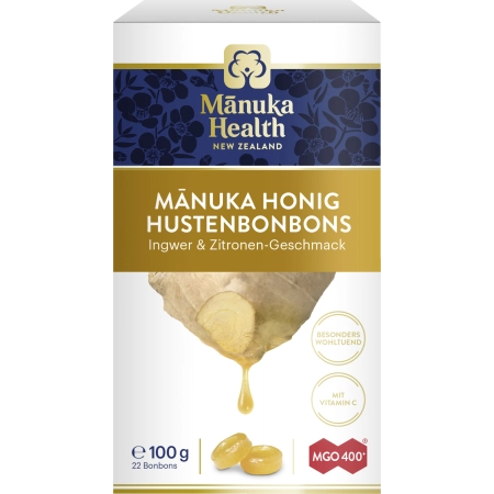 Manuka Health - Pastillas de Miel de Manuka Jengibre y Limón 100g