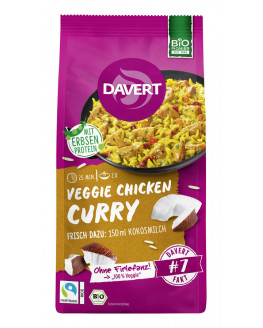 Davert - Pollo al curry vegetariano con arroz de comercio justo - 120g