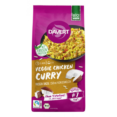Davert - Curry de poulet végétarien avec riz Fairtrade | Miraherba
