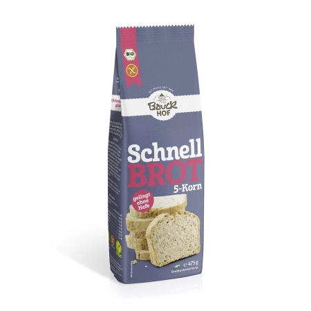 Bauckhof - pane veloce 5 cereali senza glutine biologico - 475g