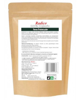 Radico bio - Poudre de traitement de couleur au henné - 100g