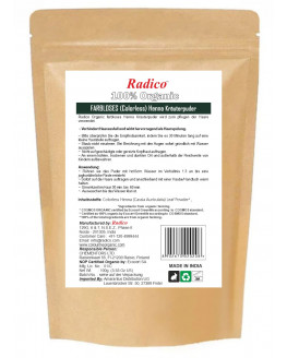 Radico bio - Poudre de soin capillaire au henné incolore - 100g