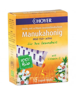 HOYER - Bastoncini liquidi al miele di Manuka MGO 150+ biologico - 12 x 8 g