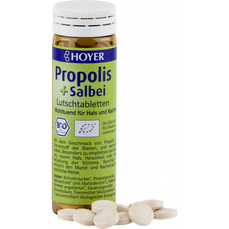 HOYER - Propolis & Sage Lozenges organic - 60 pcs.