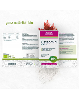 GSE - Osteomin Forte (Orgánico) Calcio, Vitamina D3 y K2 - 200 cápsulas