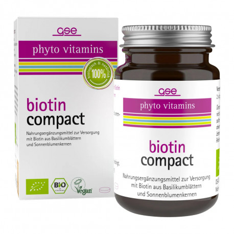 GSE - Biotine Compact, Vitamine B7 (Biologique) - 120 Comprimés