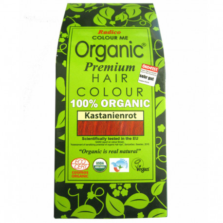 Radico organic - color de cabello a base de hierbas rojo castaño - 100g