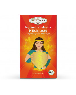Golden Shield - Gift Box of Organic Herbal & Spice Teas - 12 Tea Bags