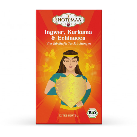 Golden Shield - Gift Box of Organic Herbal & Spice Teas - 12 Tea Bags