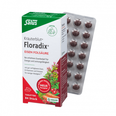 Salus - Kräuterblut Floradix mit Eisen und Folsäure - 84 Tabletten