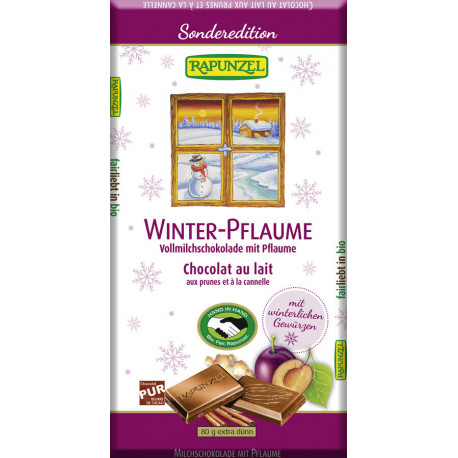 Rapunzel  - Winter-Pflaume Vollmilchschokolade - 80g