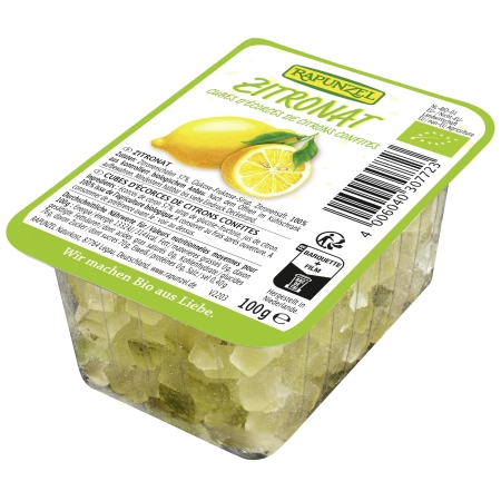 Rapunzel organic candied lemon peel without sugar 100g