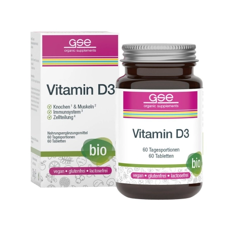 GSE - Vitamina D3 Compacta (Orgánica) - 60 Tabletas