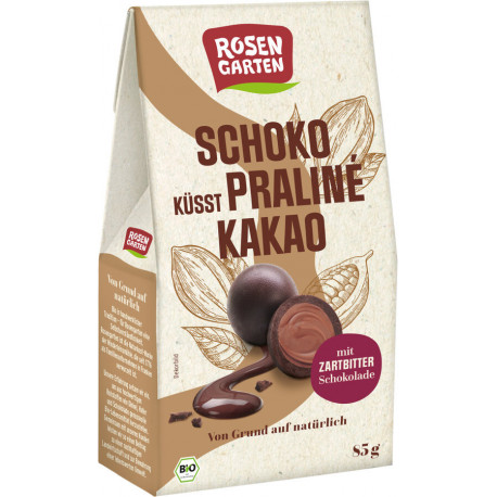 Rosengarten - Schoko küsst Praliné-Kakao - 85g | Miraherba Schokolade