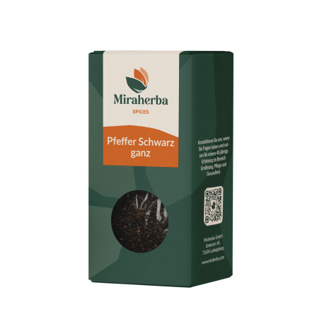 Miraherba - Bio Pfeffer schwarz ganz - 50g