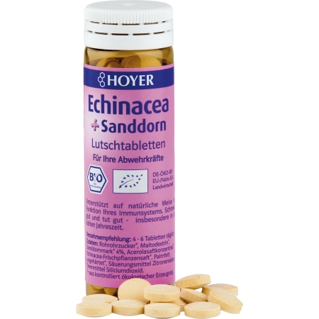 HOYER - Echinacea + Sanddorn Lutschtabletten bio | Miraherba Bonbons