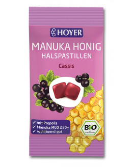 HOYER - Manuka honey throat lozenges Cassis - 30g | Miraherba candies