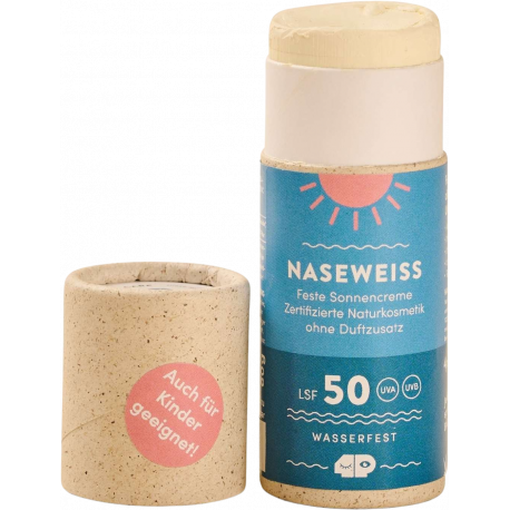 4peoplewhocare - Feste Sonnencreme LSF 50 "Naseweiss" - 60 g