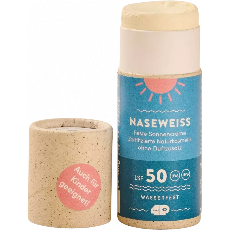 4peoplewhocare - Feste Sonnencreme LSF 50 "Naseweiss" - 60 g