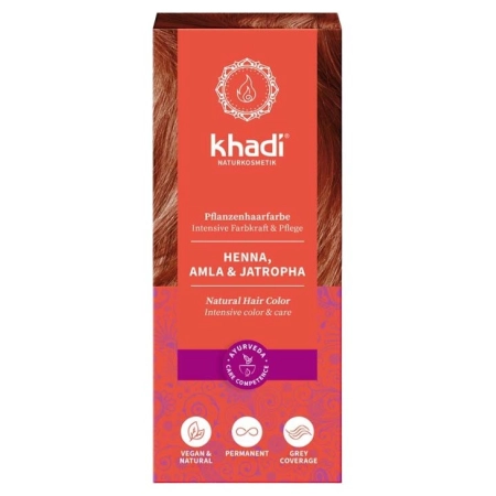 Khadi de Henna rojo, Amla & Jatropha - 100g