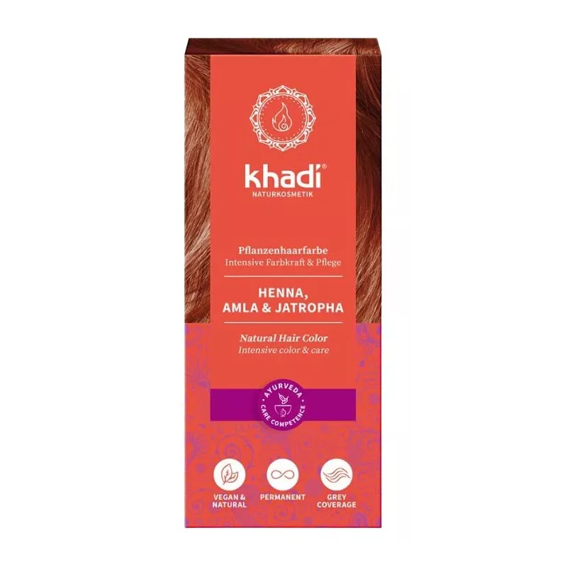Khadi - Henna rot, Amla & Jatropha - 100g