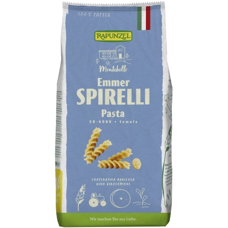 Pasta de cereales antiguos, Rapunzel - Sémola de espelta orgánica Spirelli - 500 g