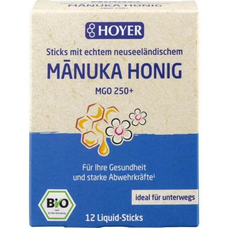 HOYER - Manukahonig Liquid-Sticks MGO 250+ - 12 Stück