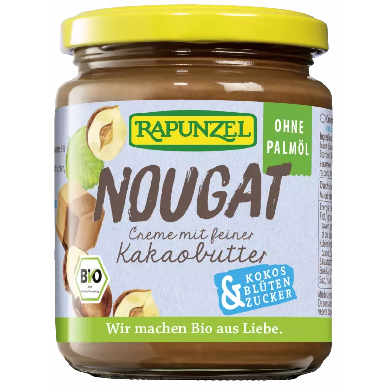 Rapunzel -  Nougat-Creme ohne Palmöl mit Kakaobutter - 250g