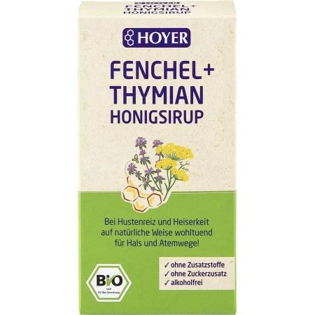 HOYER - Sirop de miel de fenouil et de thym bio - 250 ml