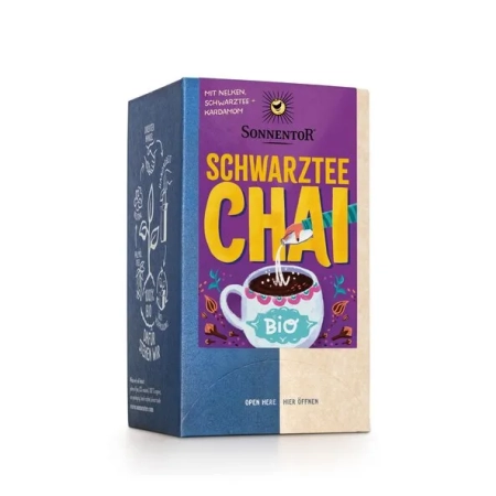 Sonnentor - Thé noir Chai - 18 sachets de thé à double chambre