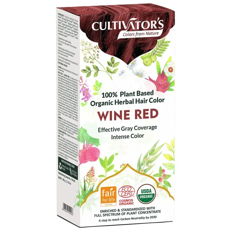 CULTIVATOR'S - Tinta naturale per capelli alle erbe rosso vino - 100g