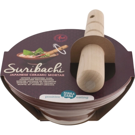 Terrasana - Suribachi Set - Giapponese Mortaio e Pestello in Ceramica