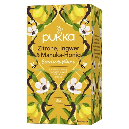 Pukka - Bio-Kräutertee Zitrone, Ingwer & Manuka Honig - 20 Teebeutel