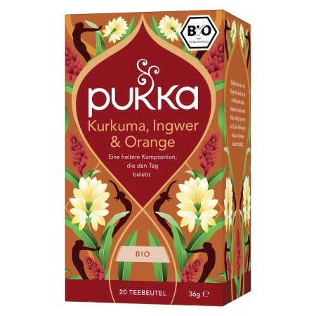 Pukka - Bio-Kräutertee Kurkuma, Ingwer & Orange - 20 Teebeutel