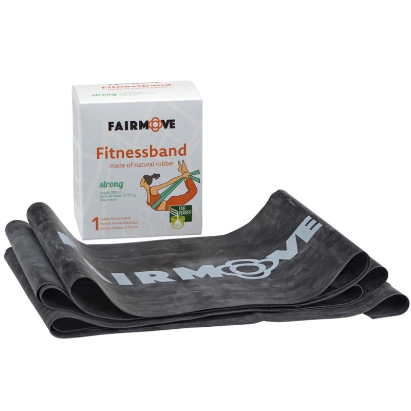 Fair Move - Fascia fitness in gomma naturale nera - Resistente 0,35 mm
