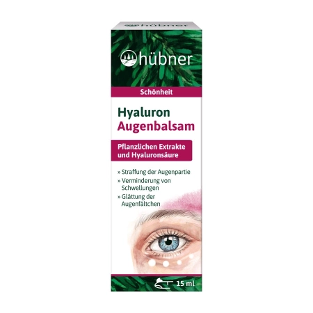 Hübner - Balsamo contorno occhi all'acido ialuronico, tripla cura intensiva - 15 ml