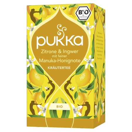 Pukka - Tisana biologica al limone e zenzero con una delicata nota di miele di Manuka -