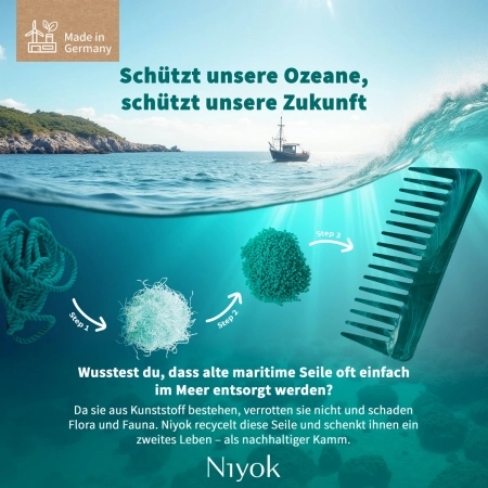 NIYOK - Curly comb, made from recycled ropes