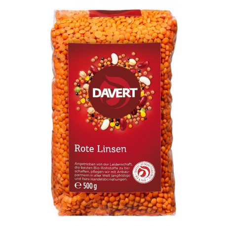 Davert - Rote Ganze Linsen - 500g