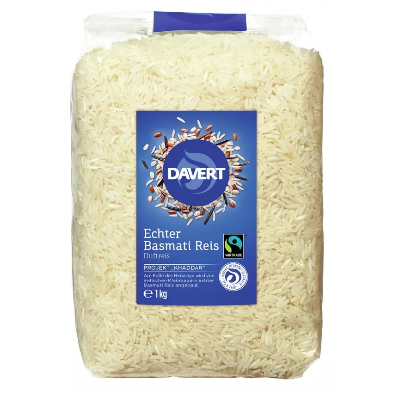 Davert - Echter Basmati Reis, weiß FAIRTRADE - 1kg