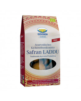 Govinda - Safran-Laddu - 120g, Kichererbsenkonfekt mit Sesam