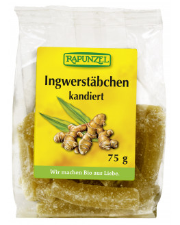 Rapunzel ginger sticks candied - 75g, For ginger lovers, a Must
