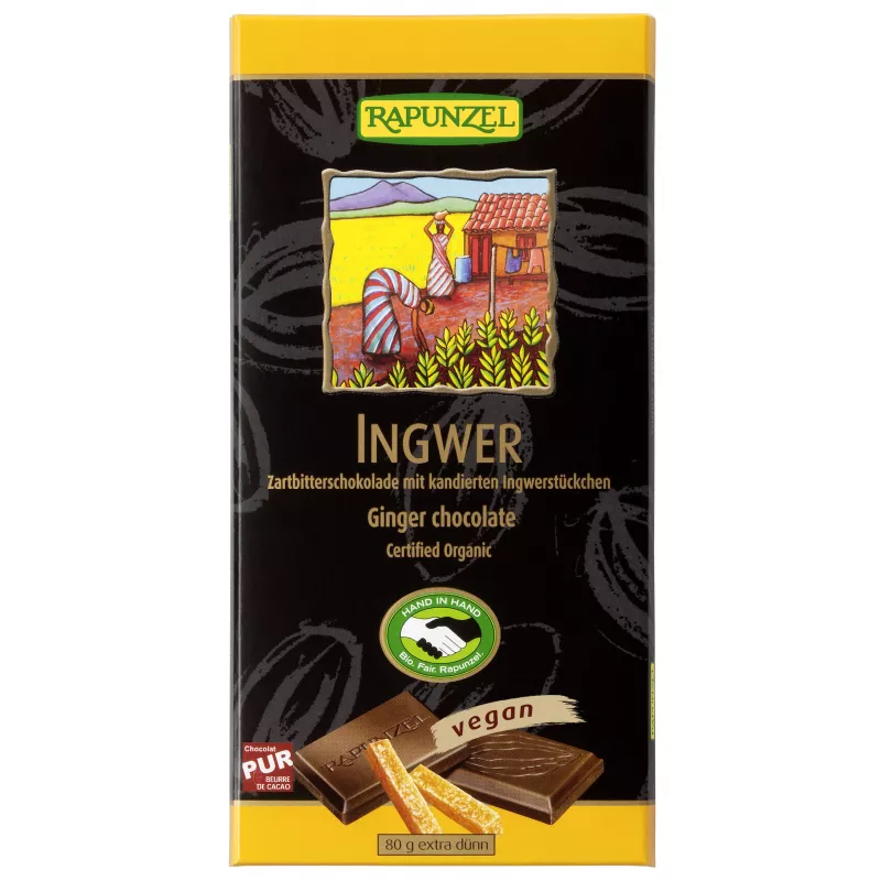 Rapunzel Dark Chocolate Ginger 55% - 80