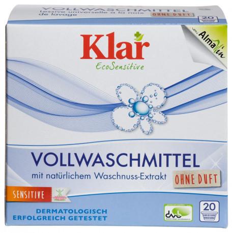 Klar - Vollwaschmittel Pulver - 1,1kg,  für weiße und Buntwäsche